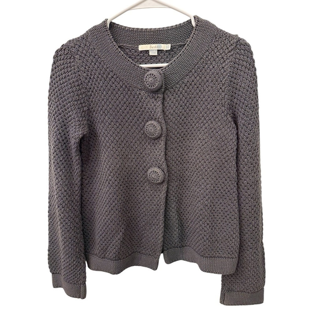 Boden 100% Cotton Chunky Knit Button Cardigan Sweater Size 4 EUC